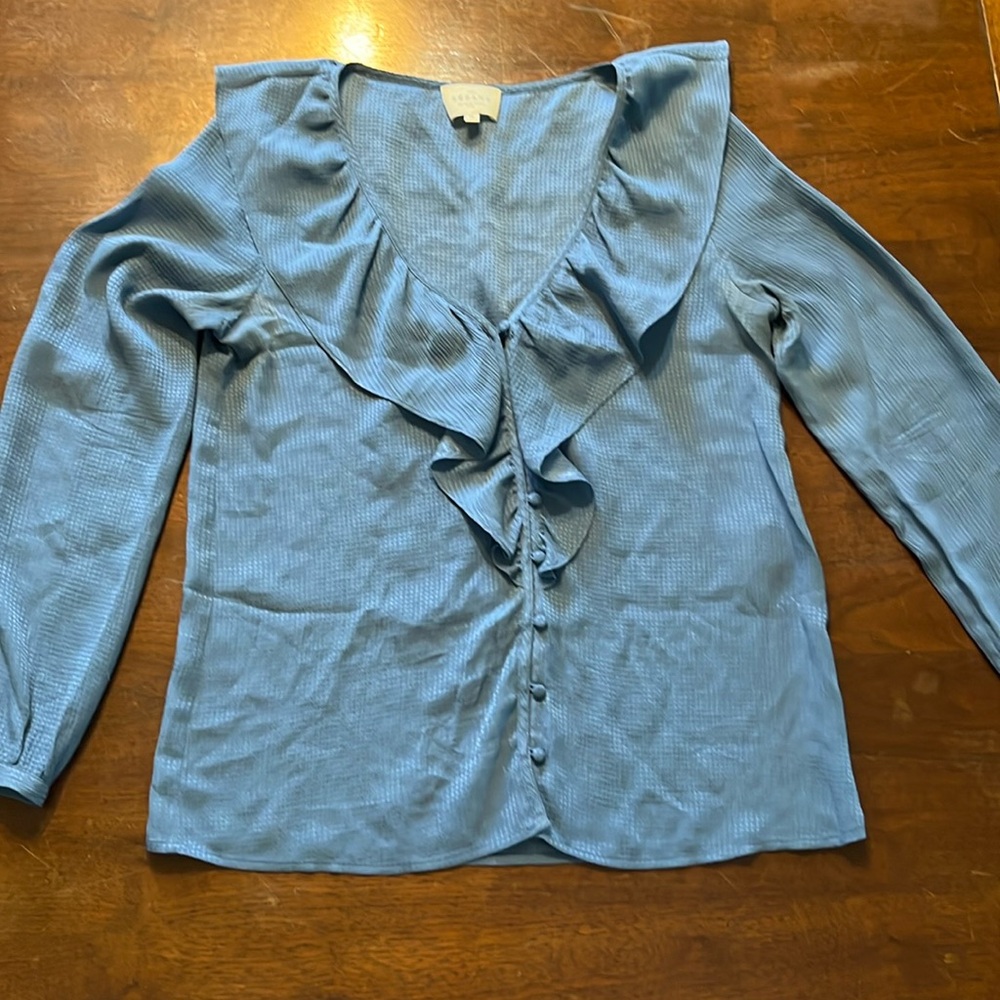 Sezane Priscille Blouse in Vintage Blue